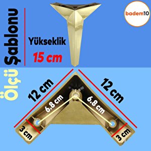 Kale Lüks Mobilya Kanepe Sehpa Tv Ünitesi Koltuk Ayağı 15 Cm Altın Gold Baza Ayakları