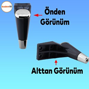 Maya Lüks Mobilya Kanepe Sehpa Tv Ünitesi Koltuk Ayağı 15 Cm Siyah Krom Baza Ayak