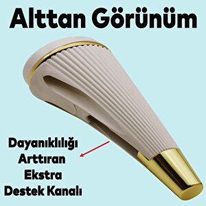 İron Lüks Mobilya Kanepe Sehpa Tv Ünitesi Koltuk Ayağı 19 Cm Krem Gold Baza Ayak