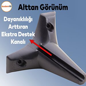 Aspen Lüks Mobilya Kanepe Sehpa Tv Ünitesi Koltuk Ayağı 12 Cm Siyah Baza Ayak