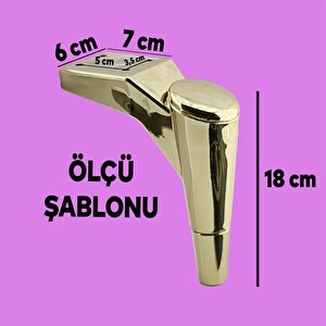 Maya Lüks Mobilya Kanepe Sehpa Tv Ünitesi Koltuk Ayağı 18 Cm Altın Baza Ayak