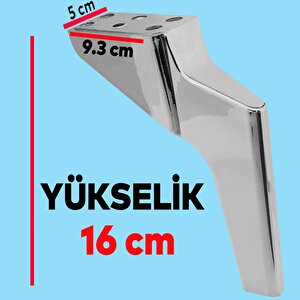 Logan Lüks Mobilya Kanepe Sehpa Tv Ünitesi Koltuk Ayağı 16 Cm Krom Baza Ayak