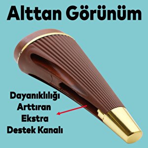 İron Lüks Mobilya Kanepe Sehpa Tv Ünitesi Koltuk Ayağı 19 Cm Ahşap Desenli Gold Baza Ayak