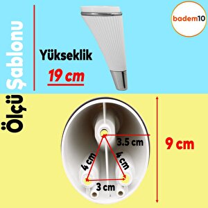 Iron Lüks Mobilya Kanepe Tv Ünitesi Konsol Koltuk Ayağı 19 Cm Beyaz Krom Ayakları