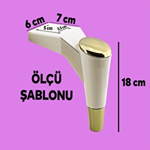Maya Lüks Mobilya Kanepe Sehpa Tv Ünitesi Koltuk Ayağı 18 Cm Krem Gold Baza Ayak