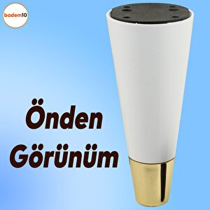 Konik Lüks Mobilya Kanepe Sehpa Tv Ünitesi Koltuk Ayağı 12 Cm Beyaz Altın Ayak