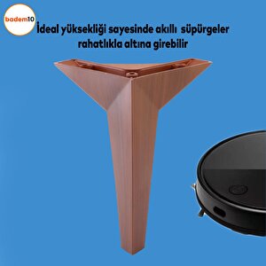Kale Lüks Mobilya Kanepe Tv Ünitesi Koltuk Ayağı 23 Cm Kahverengi Ahşap Desenli Konsol Ayakları