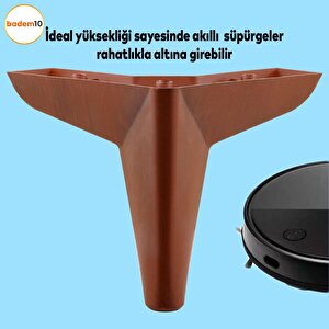 Napoli Lüks Mobilya Kanepe Sehpa Puf Koltuk Ayağı 14 Cm Kahverengi Ahşap Desenli Baza Ayakları