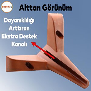 Napoli Lüks Mobilya Kanepe Sehpa Puf Koltuk Ayağı 14 Cm Kahverengi Ahşap Desenli Baza Ayakları