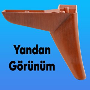 Napoli Lüks Mobilya Kanepe Sehpa Puf Koltuk Ayağı 14 Cm Kahverengi Ahşap Desenli Baza Ayakları