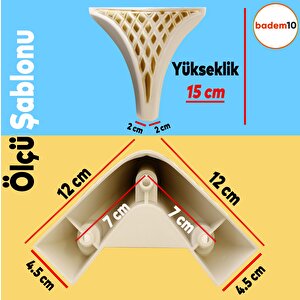 Petek Lüks Mobilya Kanepe Sehpa Tv Ünitesi Koltuk Puf Ayağı 15 Cm Krem Altın Baza Ayakları