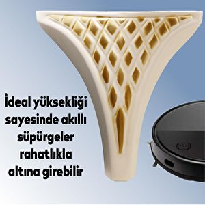Petek Lüks Mobilya Kanepe Sehpa Tv Ünitesi Koltuk Puf Ayağı 15 Cm Krem Altın Baza Ayakları