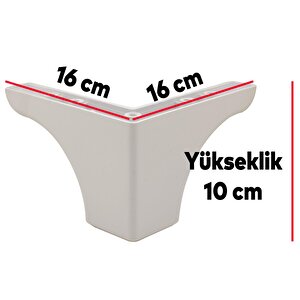 Rose Lüks Mobilya Kanepe Sehpa Puf Koltuk Ayağı 10 Cm Beyaz Baza Ayak