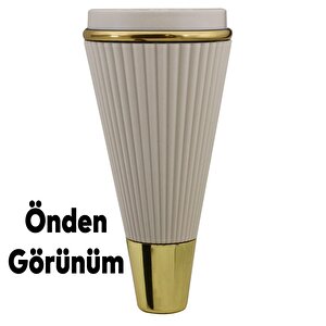 İron Lüks Mobilya Kanepe Sehpa Tv Ünitesi Koltuk Ayağı 15 Cm Krem Gold Baza Ayak