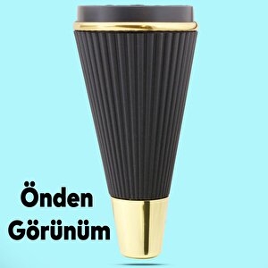 İron Lüks Mobilya Kanepe Sehpa Tv Ünitesi Koltuk Ayağı 15 Cm Siyah Gold Baza Ayak