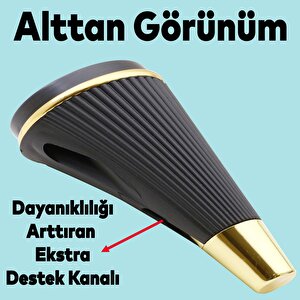 İron Lüks Mobilya Kanepe Sehpa Tv Ünitesi Koltuk Ayağı 15 Cm Siyah Gold Baza Ayak