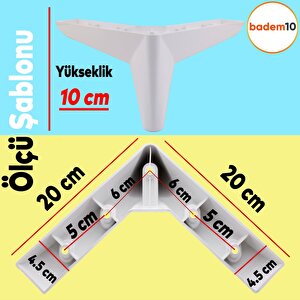 Napoli Lüks Mobilya Kanepe Sehpa Puf Koltuk Ayağı 10 Cm Beyaz Baza Ayakları