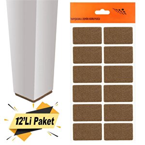 Nobel Masa Sandalye Parke Zemin Koruyucu Keçe Yapışkanlı Dikdörtgen 35x55 Mm (12'li Paket)