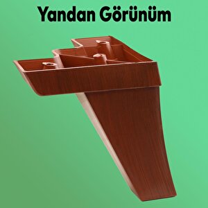 Venüs Lüks Mobilya Kanepe Sehpa Tv Ünitesi Koltuk Ayağı 14 Cm Kahverengi Ahşap Desenli Baza Ayakları