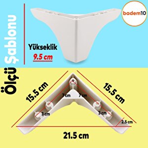 Rose Lüks Mobilya Kanepe Sehpa Tv Ünitesi Koltuk Ayağı 9.5 Cm Beyaz Baza Ayak
