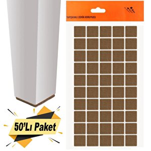 Masa Sandalye Parke Zemin Koruyucu Keçe Yapışkanlı Kare 20x20 Mm (50'li Paket)