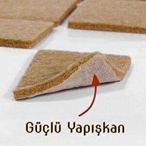 Masa Sandalye Parke Zemin Koruyucu Keçe Yapışkanlı Kare 20x20 Mm (50'li Paket)