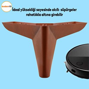 Napoli Lüks Mobilya Kanepe Sehpa Puf Koltuk Ayağı 12 Cm Kahverengi Ahşap Desenli Baza Ayakları