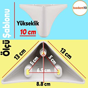 Yonca Lüks Mobilya Kanepe Sehpa Tv Ünitesi Koltuk Ayağı 10 Cm Beyaz Baza Ayak