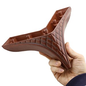 Petek Lüks Mobilya Kanepe Sehpa Puf Koltuk Ayağı 12 Cm Kahverengi Ahşap Desenli Baza Ayakları