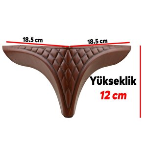 Petek Lüks Mobilya Kanepe Sehpa Puf Koltuk Ayağı 12 Cm Kahverengi Ahşap Desenli Baza Ayakları