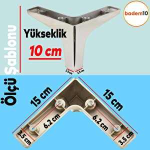 Sedef Lüks Mobilya Kanepe Sehpa Tv Ünitesi Koltuk Ayağı 10 Cm Parlak Krom Baza Ayak