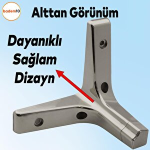 Sedef Lüks Mobilya Kanepe Sehpa Tv Ünitesi Koltuk Ayağı 10 Cm Parlak Krom Baza Ayak