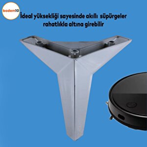 Kale Lüks Mobilya Kanepe Sehpa Tv Ünitesi Koltuk Ayağı 12 Cm Krom Renk Baza Ayakları