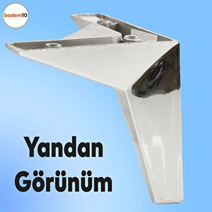 Kale Lüks Mobilya Kanepe Sehpa Tv Ünitesi Koltuk Ayağı 12 Cm Krom Renk Baza Ayakları