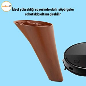 Napoli Lüks Mobilya Kanepe Tv Ünitesi Koltuk Ayağı 14 Cm Kahverengi Ahşap Desenli Baza Ayakları