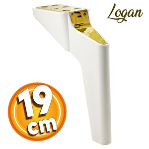 Logan Lüks Mobilya Kanepe Tv Ünitesi Konsol Koltuk Ayağı 19 Cm Beyaz Gold Ayakları