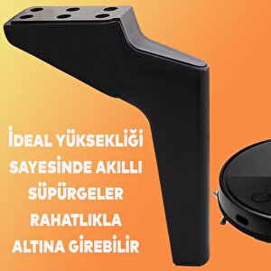 Logan Lüks Mobilya Kanepe Sehpa Tv Ünitesi Koltuk Ayağı 19 Cm Siyah Baza Ayak