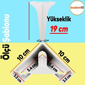 Sedef Lüks Mobilya Kanepe Tv Ünitesi Konsol Koltuk Ayağı 19 Cm Beyaz Ayakları