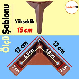 Kale Lüks Mobilya Kanepe Sehpa Tv Ünitesi Koltuk Ayağı 15 Cm Kahverengi Ahşap Desenli Baza Ayakları