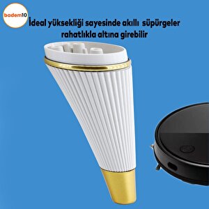 Iron Lüks Mobilya Kanepe Sehpa Tv Ünitesi Çekyat Koltuk Ayağı 15 Cm Krem Gold Baza Ayakları