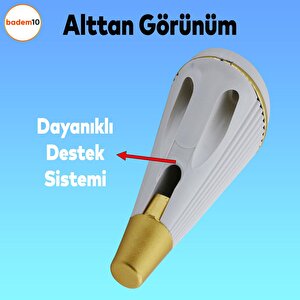 Iron Lüks Mobilya Kanepe Sehpa Tv Ünitesi Çekyat Koltuk Ayağı 15 Cm Krem Gold Baza Ayakları
