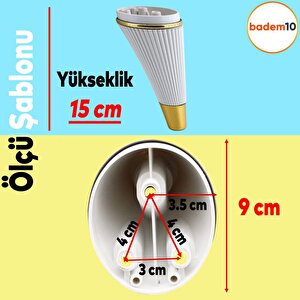 Iron Lüks Mobilya Kanepe Sehpa Tv Ünitesi Çekyat Koltuk Ayağı 15 Cm Krem Gold Baza Ayakları
