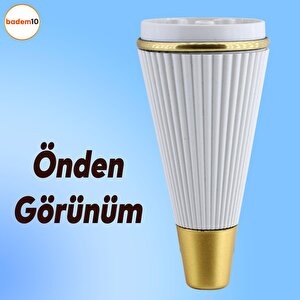 Iron Lüks Mobilya Kanepe Sehpa Tv Ünitesi Çekyat Koltuk Ayağı 15 Cm Krem Gold Baza Ayakları