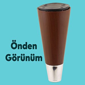 Konik Lüks Mobilya Sehpa Tv Ünitesi Koltuk Ayağı 12 Cm Kahverengi Ahşap Desenli Ayak
