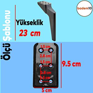Logan Lüks Mobilya Kanepe Sehpa Tv Ünitesi Berjer Koltuk Ayağı 23 Cm Siyah Baza Ayak