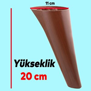 Napoli Lüks Mobilya Kanepe Tv Ünitesi Koltuk Ayağı 20 Cm Ahşap Desenli Kahverengi Konsol Ayakları