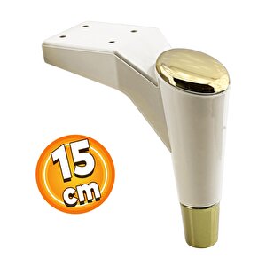 Maya Lüks Mobilya Kanepe Sehpa Tv Ünitesi Koltuk Ayağı 15 Cm Krem Gold Baza Ayak