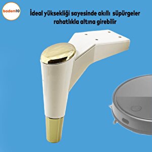 Maya Lüks Mobilya Kanepe Sehpa Tv Ünitesi Koltuk Ayağı 15 Cm Krem Gold Baza Ayak