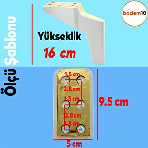 Logan Lüks Mobilya Kanepe Sehpa Tv Ünitesi Koltuk Ayağı 16 Cm Beyaz Gold Baza Ayak