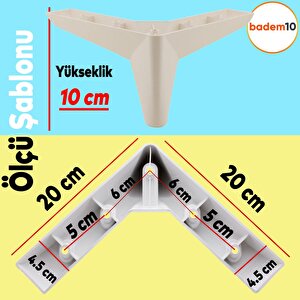 Napoli Lüks Mobilya Kanepe Sehpa Puf Koltuk Ayağı 10 Cm Krem Baza Ayakları